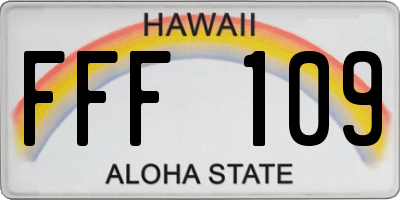 HI license plate FFF109