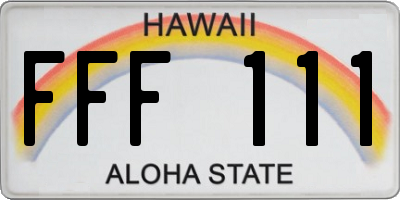 HI license plate FFF111