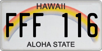 HI license plate FFF116