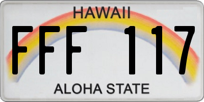 HI license plate FFF117