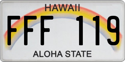 HI license plate FFF119