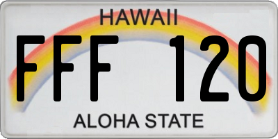 HI license plate FFF120