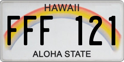 HI license plate FFF121