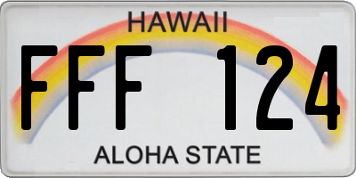 HI license plate FFF124