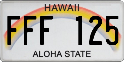 HI license plate FFF125
