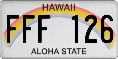 HI license plate FFF126