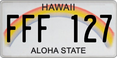 HI license plate FFF127