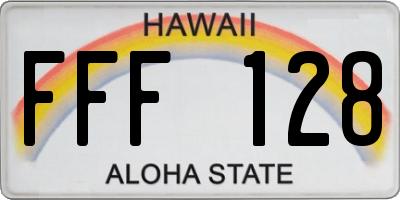 HI license plate FFF128