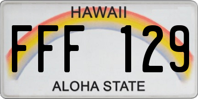 HI license plate FFF129