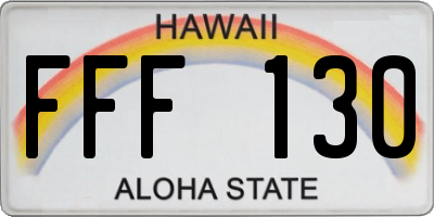 HI license plate FFF130
