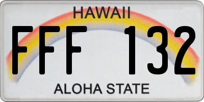 HI license plate FFF132