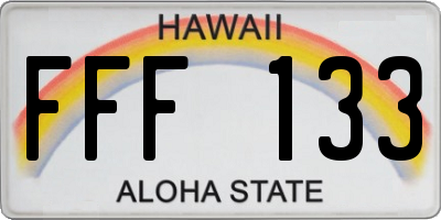 HI license plate FFF133