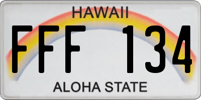 HI license plate FFF134