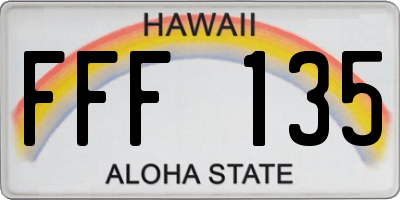 HI license plate FFF135