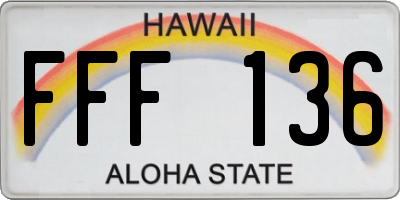 HI license plate FFF136