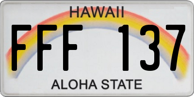 HI license plate FFF137