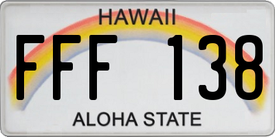 HI license plate FFF138