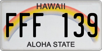 HI license plate FFF139