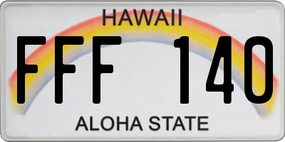 HI license plate FFF140