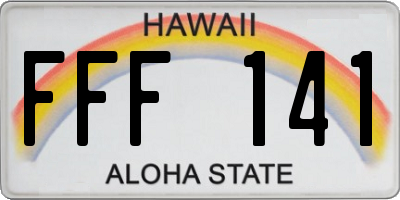 HI license plate FFF141