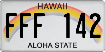 HI license plate FFF142
