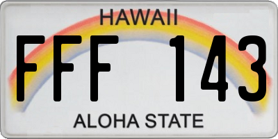 HI license plate FFF143