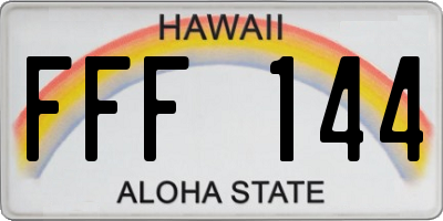 HI license plate FFF144