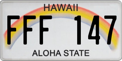 HI license plate FFF147