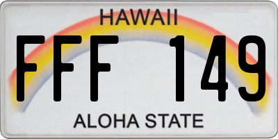 HI license plate FFF149