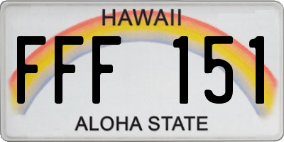 HI license plate FFF151