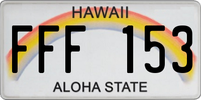 HI license plate FFF153