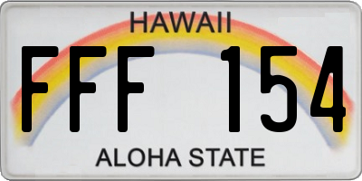 HI license plate FFF154