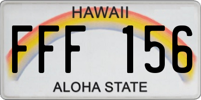 HI license plate FFF156
