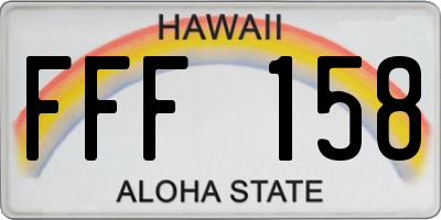 HI license plate FFF158
