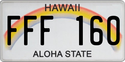 HI license plate FFF160