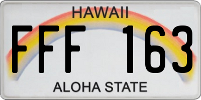 HI license plate FFF163