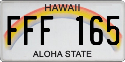 HI license plate FFF165