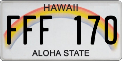 HI license plate FFF170