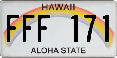 HI license plate FFF171
