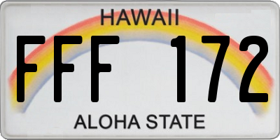 HI license plate FFF172