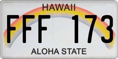 HI license plate FFF173