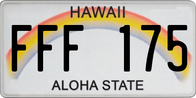 HI license plate FFF175