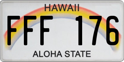 HI license plate FFF176