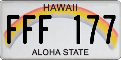 HI license plate FFF177