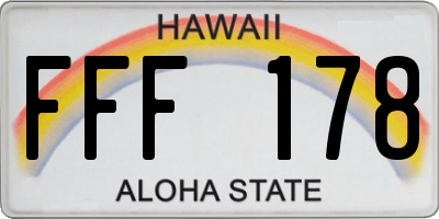 HI license plate FFF178