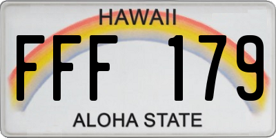 HI license plate FFF179