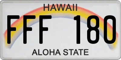 HI license plate FFF180