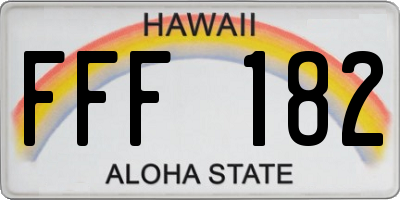 HI license plate FFF182