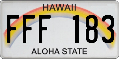 HI license plate FFF183