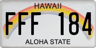 HI license plate FFF184